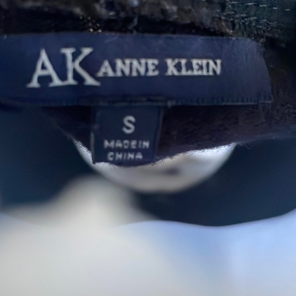 AK Anne Klein black cardigan mesh coller Button up Size Small - Picture 4 of 6